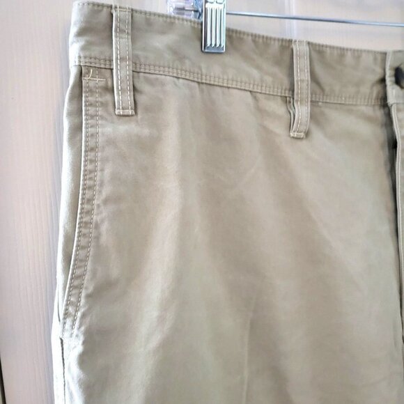 Eddie Bauer Men's Sz 38 Tan Khaki Flat Front 100% Cotton Cargo Hiking Shorts - Picture 3 of 9